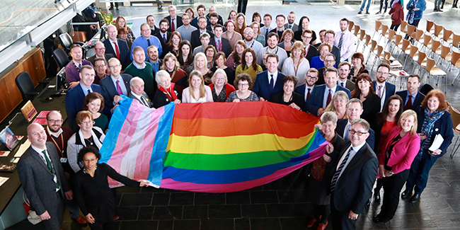 Assembly Wales celebrates its top ranking in the Stonewall workplace index
