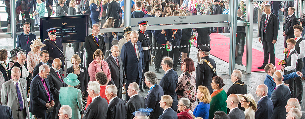 HRH The Queen at the official opening of the Assembly